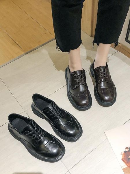 

small leather shoes women 2020 new korean version of all-match flat-bottomed fashion casual single shoes black work