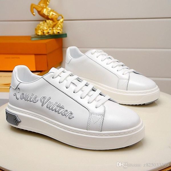 

2021 mens shoes sneakers fashion time out sneaker luxury with box rubber soles men shoes casual chaussures pour hommes platform lace -up lux