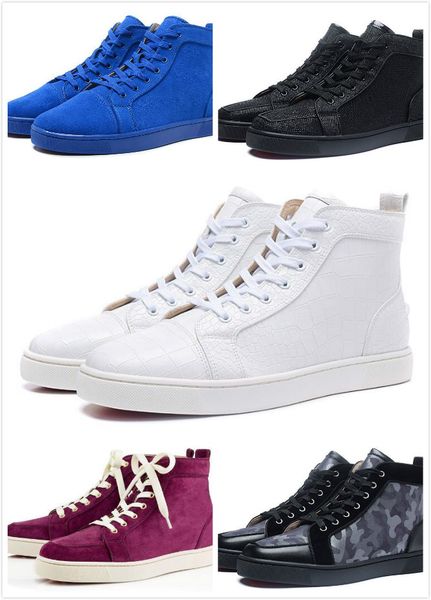 

2020 red bottom casual shoes sneakers black orlato flats high party lovers ladies ace genuine leather mens womens new shoes