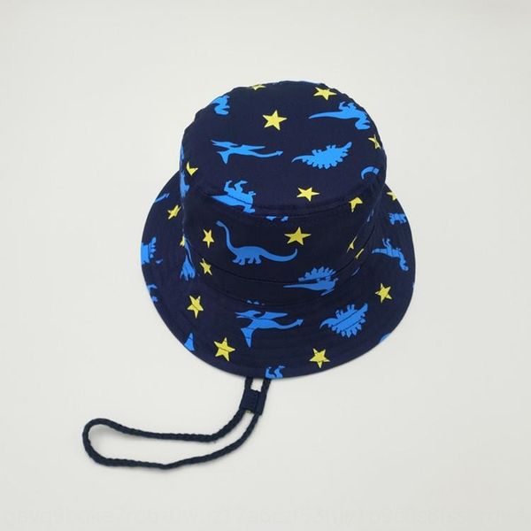 

summer children's bucket bucket new sunshade baby fisherman's hat baby's dinosaur basin hat, Blue;gray