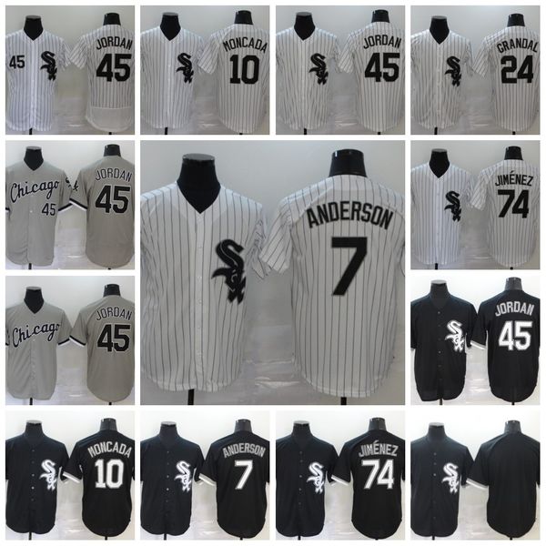 

mens chicago 7 tim anderson white sox 10 yoan moncada 24 yasmani grandal 45 michael jd 74 eloy jimenez all stitched baseball jerseys, Blue;black