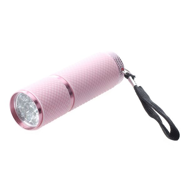 

outdoor mini pink rubber coated 9-led torch