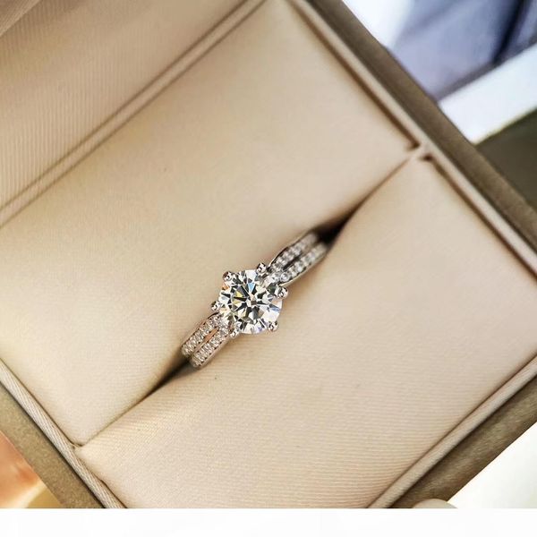 

k 1 oct size sparkly diamond queen ring for women marryage wedding gift drop shipping, Silver