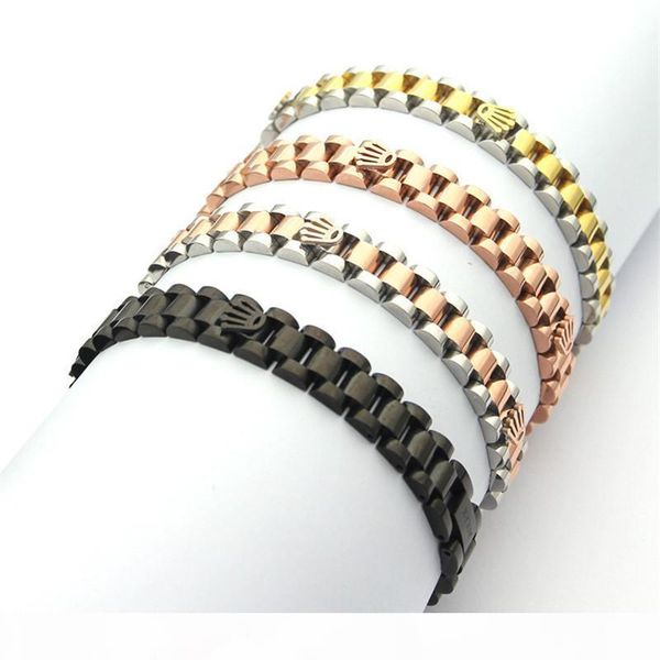 

316l titanium steel bracelet with crown design in 17.5cm-19.5cm length adjustable size for women and man jewelry, Black
