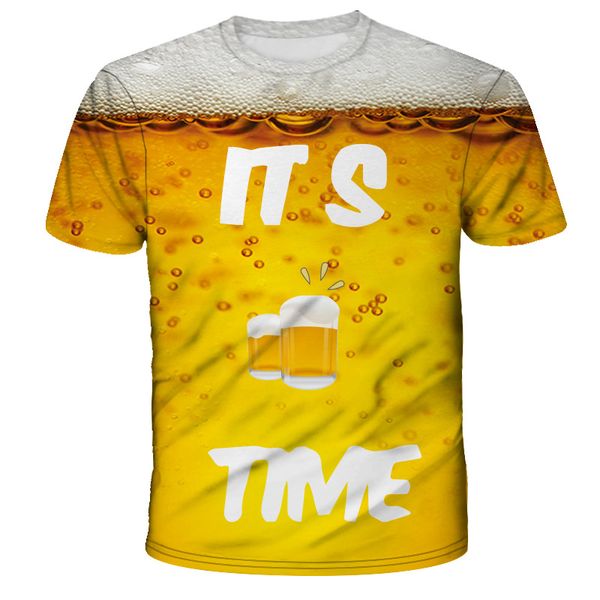 

3d t shirt men's casual tee shirts funny beer print t-shirt men summer style party couple elasticity t shirt street wear plus size 6xl, White;black