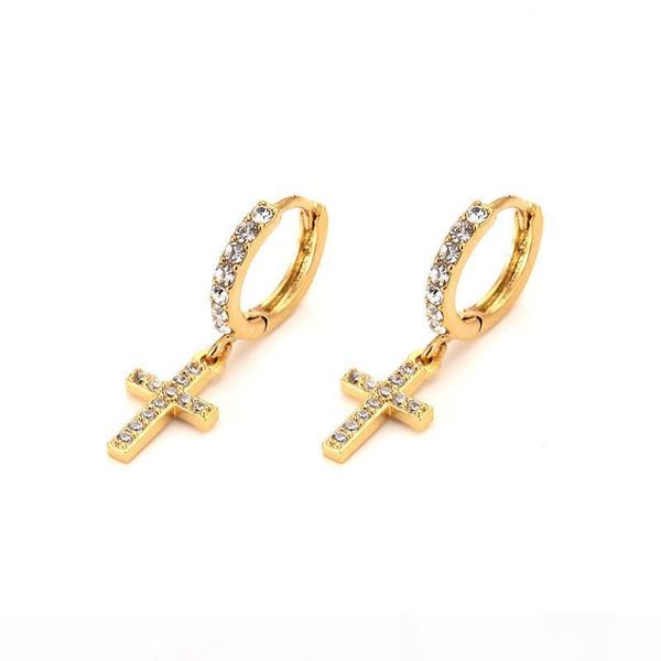 

ювелирном solid gold gf fine charm многие cz inlay крест серьги для женщин девушки специальное конструкторско-христианская партия god bless, Silver