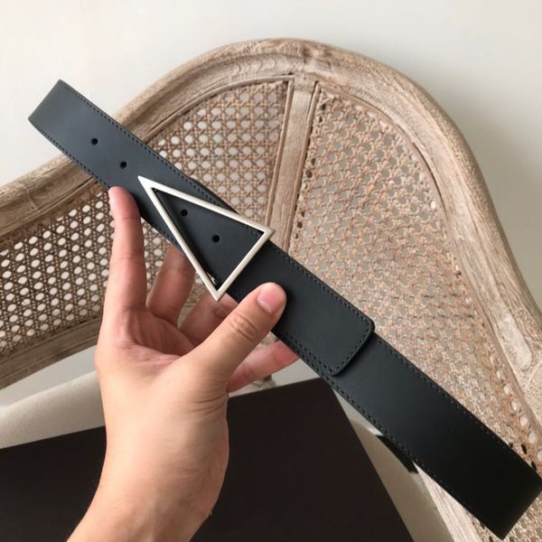 

riangular buckle novelty belts for mensmens business leisure belt,real leather man's waistband,cowhide with vintage silver triangular c, Black;brown