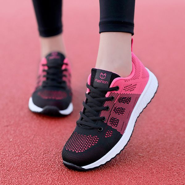 

women sneakers 2019 female vulcanized casual shoes ladies flats mesh trainers soft walking footwear zapatos mujer mx200425, Black