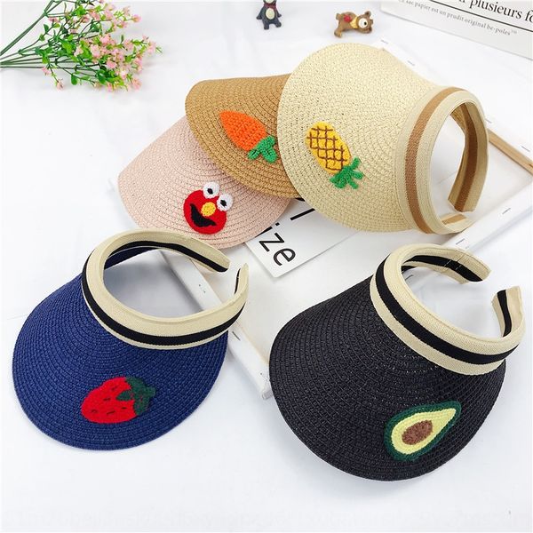 

children's shade empty straw sun summer fashion sunshade straw girls and boys outdoor sun hat empty hat, Blue;gray