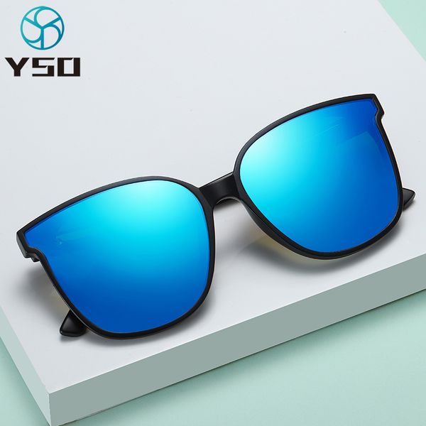 

yso sunglasses for men women car driving polarized uv protection glasses men's new design blue sunglasses 653, White;black