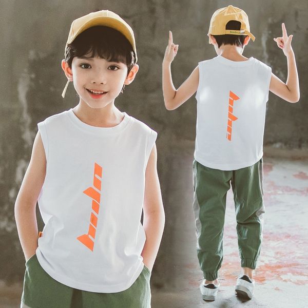 

medium underpants vest underpants and large children's thin pure cotton vest 2020 boy's casual sleeveless children's base top, Blue