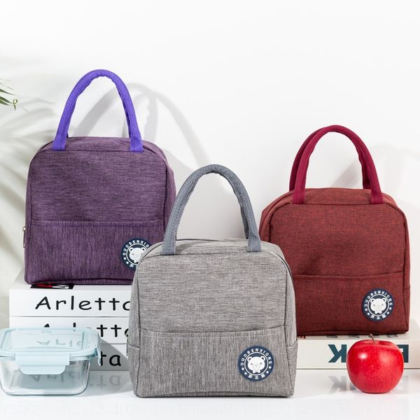 

oxford pure color ice lunch insulation thickened aluminum foil insulation portable lunch box picnic bag ice bag