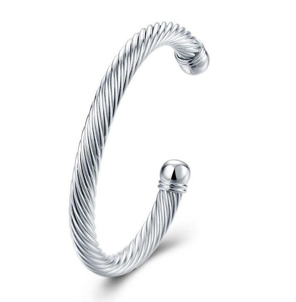 

2020 new luckyshine 6pcs holiday gift shiny antique pure 925 sterling silver open adjustable bracelets bangles russia bangles, Black