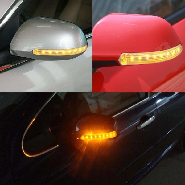 

leepee fpc turn signal light yellow soft 8 smd universal auto rearview mirror led car amber indicator lamp 2pcs flashing