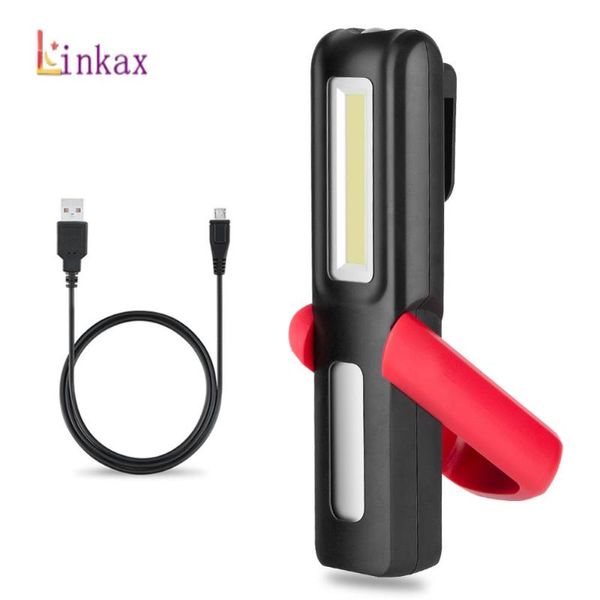 

flashlights torches magnetic cob led work inspection light usb rechargeable hanging torch lamp built-in 1200mah battery