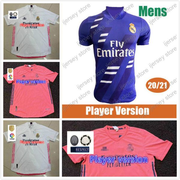 

player version real madrid jerseys 2021 classic soccer jersey home away 19 20 21 maillot de foot hazard sergio ramos football shirt, Black;yellow