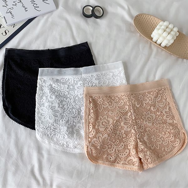 

кружевные шорты женские лето 2020 новых трусах безопасности тонкий анти-экспонирование безопасности белье корейский стиль базовые брюки, Black