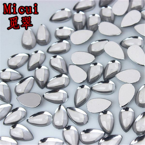 Micui 300PCS 6 10mm Mix Color Drop Rhinestones Flat Back Acryl Gems Crystal Stones Non Sewing Beads for DIY Clothes ZZ7071662