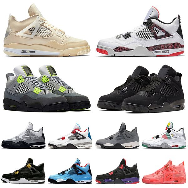 

4 4s трэвис скотт sail мужские ботинки баскетбола парус хищники размер 13 jumpman iv горячий пунш иловые red black cat тренеры luxury обувь, White;red