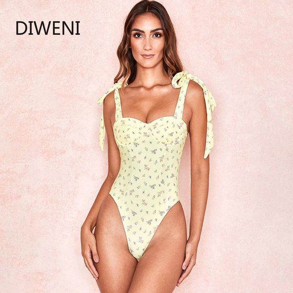 

women's jumpsuits & rompers diweini sweet street small floral bodysuit summer sleeveless casual wear elegant backless vacation romper f, Black;white