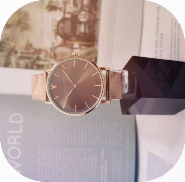 

european and american women's fashion trend watch brand mesh belt leisure quartz watch, Slivery;brown