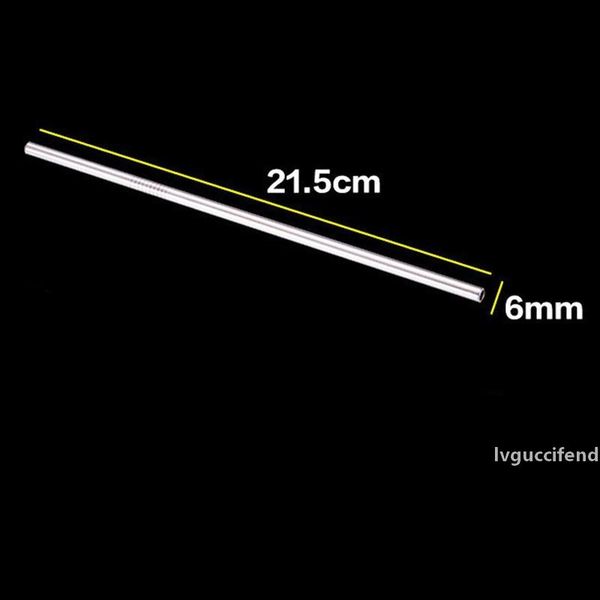 

215mm x 6 mm durable stainless steel straight drinking straw straws metal bar family kitchen ing