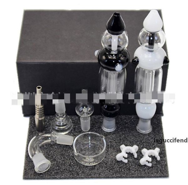 

14 mm 19mm nectar kits micro nc glass&stainless steel tip honey straw mini kit glass bong towel dhl shipiing