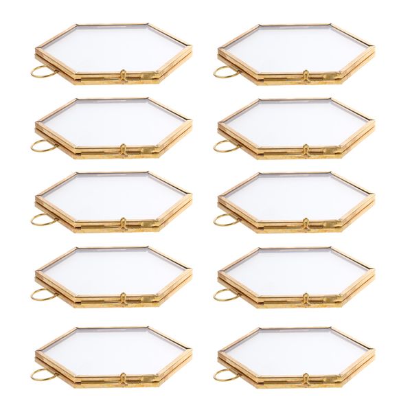 

10x vintage style hexagon picture p frame hanging frame golden