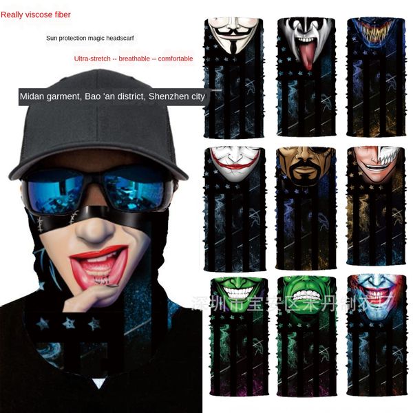 

u2soz outdoor bicycle facial mask bicycle cycling multi-functional ice silk scarf mask digital printing summer sunscreen men's and wome
