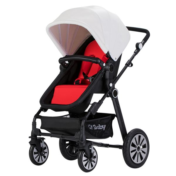 

ch baby high landscape baby stroller, folded pram with rubber wheel, good proof carriage with foot cover