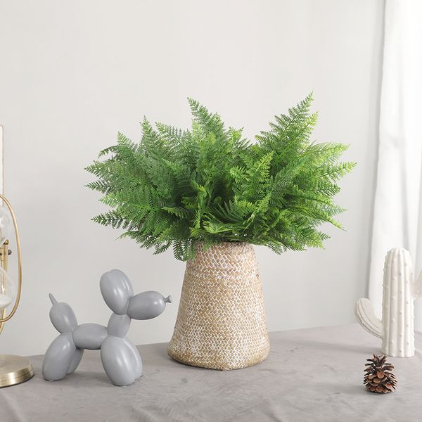 

35 leaves artificial plastic fern plants green fern grass artificial plants for home garden indoor decoration fake grass branch