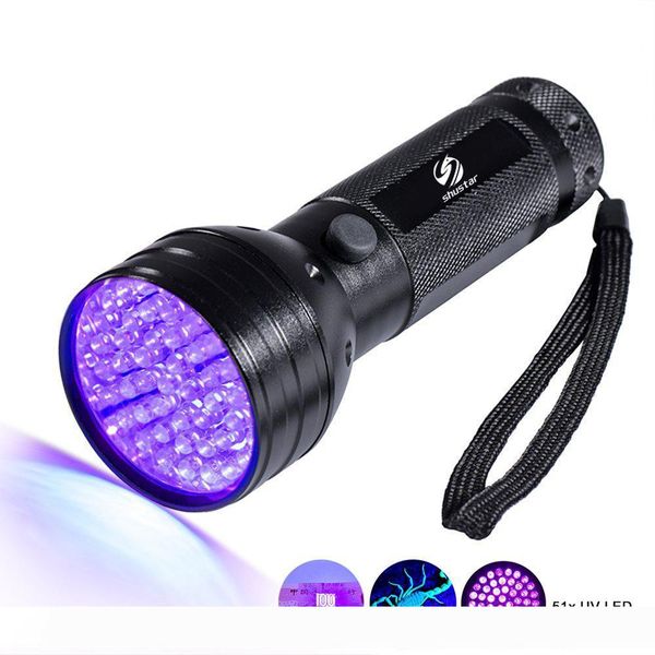 

uv led flashlight 51 leds 395nm ultra violet torch light lamp blacklight detector for dog urine pet stains and bed bug