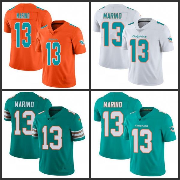 

miami dolphins men #13 dan marino orange men's women youth stitched nfl limited rush jersey, Black;red
