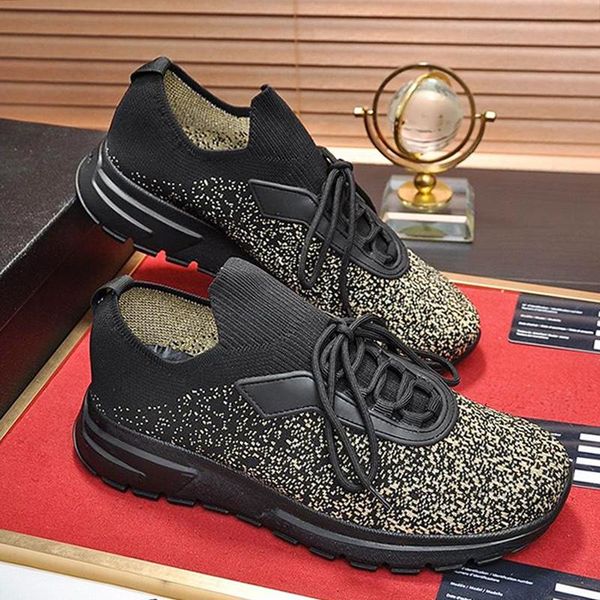 

comfortable prax 01 knit fabric sneakers mens shoes scarpe da uomo di lusso autumn and winter breathable luxury low sports men shoes, Black