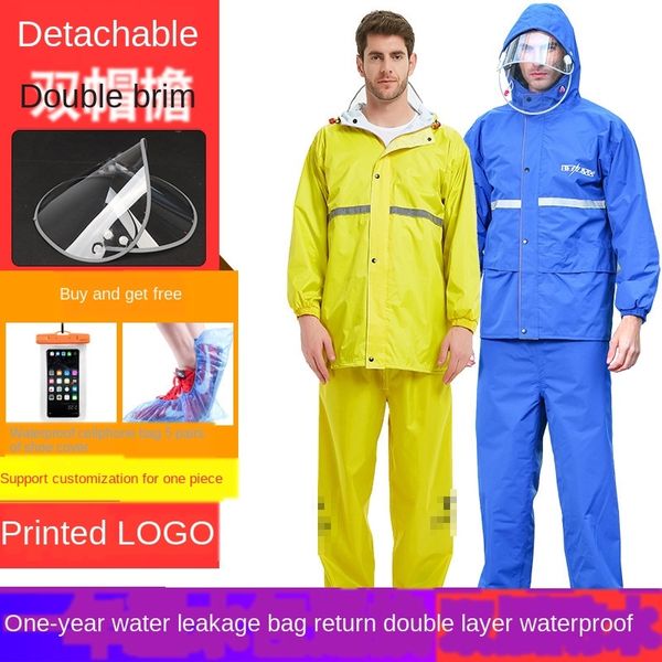 

10noa set and suit wo m-group split double-layer thickened windproof set men's and suit women's m-group raincoat split double-l, Red;brown