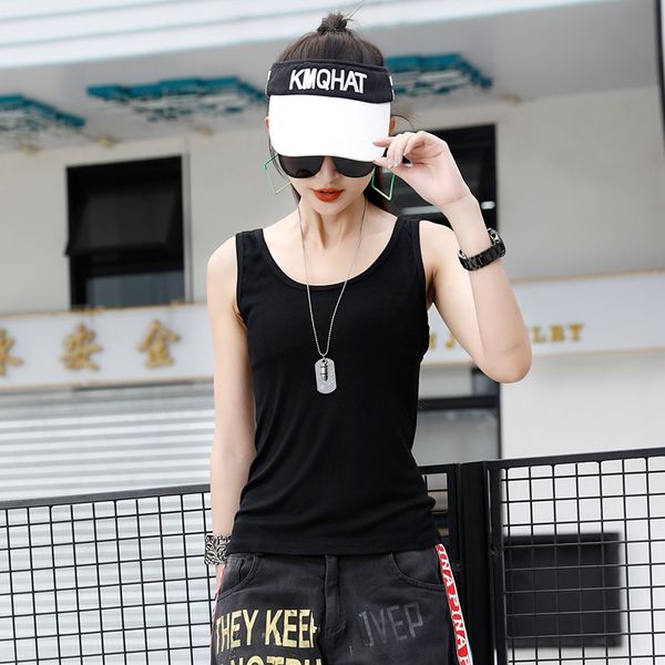 

msd9t black close-fitting camisole women's summer outer wear all-match base shirt women's korean-style body sticker close-fitting, Camo