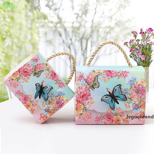 

wedding event gift bags dessert decoration buerfly flowers paper candy box for wedding decoration beautiful gift 50pcs