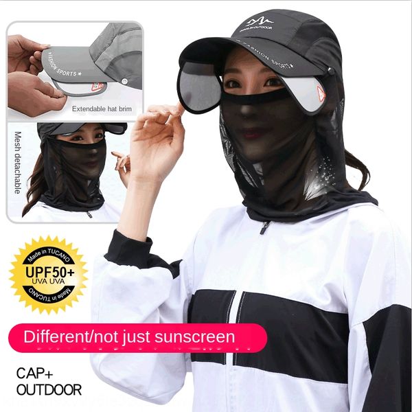 

outdoor quick-drying shawl shawl foldable sun hat men's and women's anti-ultraviolet fishing sun hat, Blue;gray