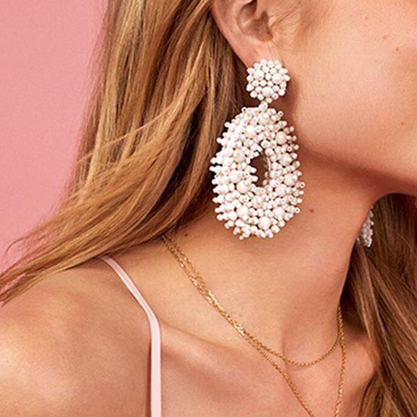 

manilai boho моды бусы серьги падения для женщин 2019 ручной работы из бисера мотаться серьги заявление ювелирные подарки оптом, Silver