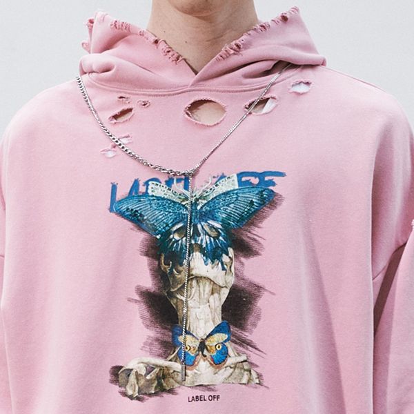 

2020 hip hop streetwear hoodies sweatshirt men pullover hoodie cotton autumn sweatshirt loose pink, Black