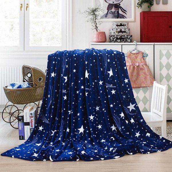 

bright stars bedspread blanket high density super soft flannel blanket to on for the sofa/bed/car portable plaids #yj