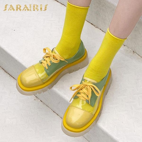 

sarairis 2020 new arrivals patent leather comfy shoes woman pumps female lace up comfortable ins fashion pumps footwear, Black