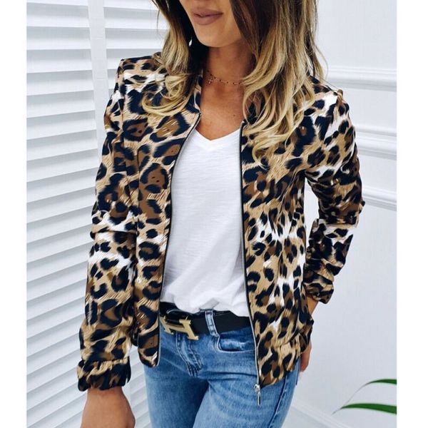 

women's jackets women long sleeve jacket coats casual leopard print cardigan slim fit fashion daily street wear outwear, Black;brown