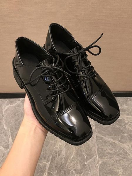 

thick heel shoes women 2020 new fashion retro soft sole fashion casual leather shoes, Black