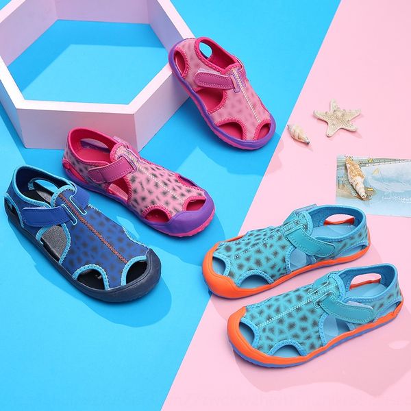 

children's baotou new soft bottom medium large children's non-slip for boys sandals and sandals and girls, Black;red