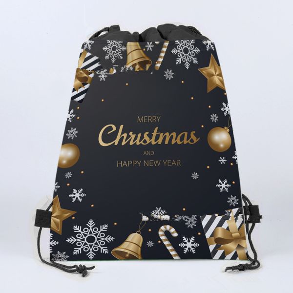

1pcs merry christmas theme mochila birthday party non-woven fabrics drawstring gifts bags festival party decoration backpack