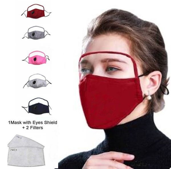 

2020 new design 2 in 1 face mask eyes shield all-around protection cotton masks eye facial integrated protective shield mouth mask