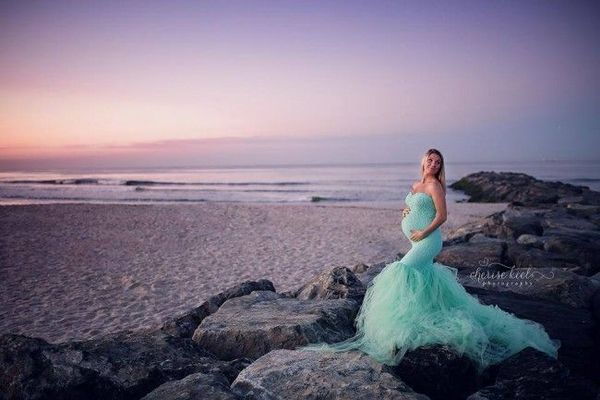 

лето lace shoulderless беременности платья новой фотография без рукавов сетки красноематеринства для фотосессии беременных женщин платья, White