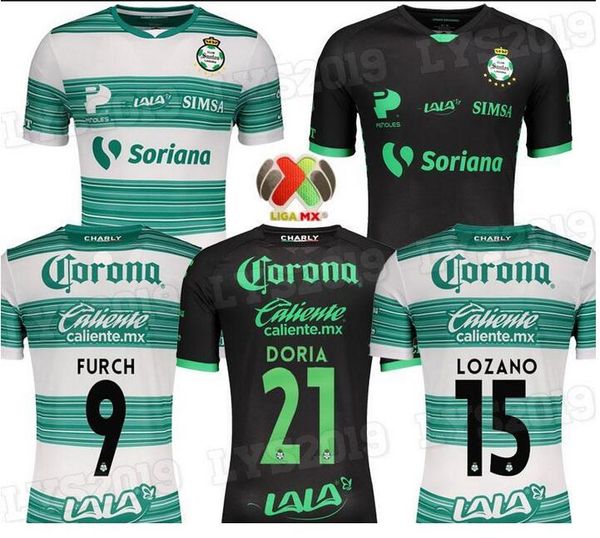 

сантос лагуна футбол джерси 2020 2021 liga мексика mx club fc 20 21 pink футбол рубашка furch garnica lozano castillo camiseta де fútbol, Black;yellow