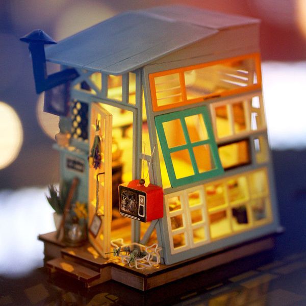 

robotime деревянные наборы diy dollhouse миниатюрные куклы мебель для дома игрушки для детей девочек подарка dgm01-dgm06 y200414